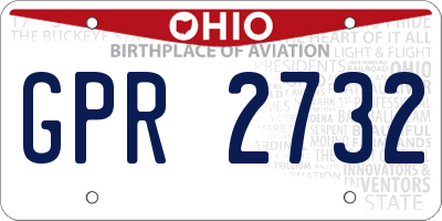 OH license plate GPR2732
