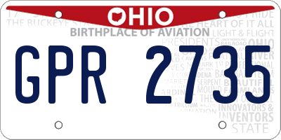 OH license plate GPR2735