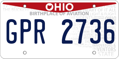 OH license plate GPR2736