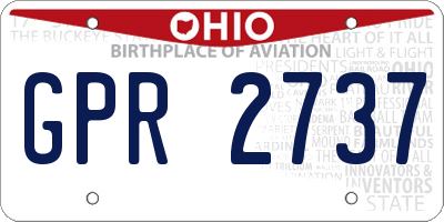 OH license plate GPR2737