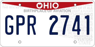 OH license plate GPR2741