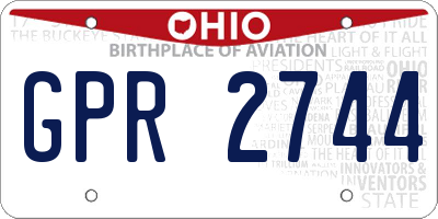 OH license plate GPR2744