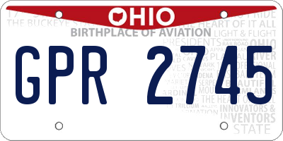OH license plate GPR2745