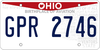 OH license plate GPR2746