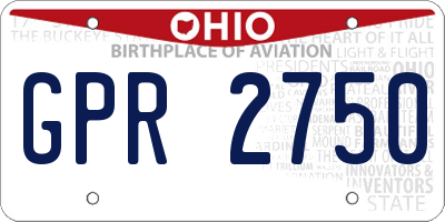 OH license plate GPR2750