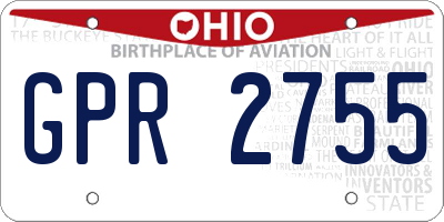 OH license plate GPR2755