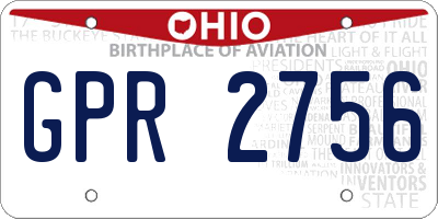 OH license plate GPR2756