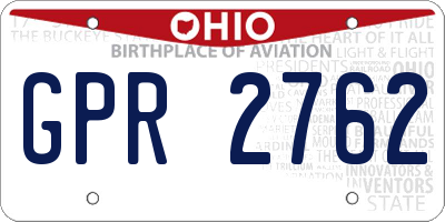 OH license plate GPR2762