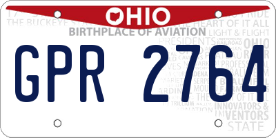 OH license plate GPR2764