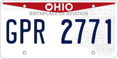 OH license plate GPR2771