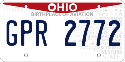 OH license plate GPR2772
