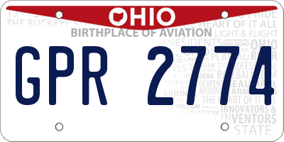 OH license plate GPR2774