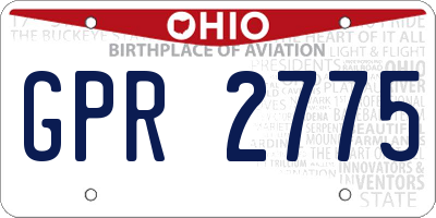 OH license plate GPR2775