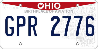 OH license plate GPR2776