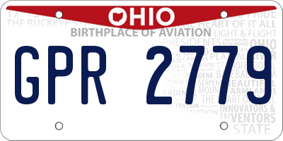 OH license plate GPR2779