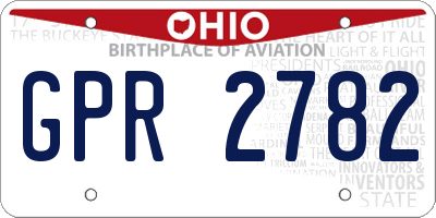 OH license plate GPR2782
