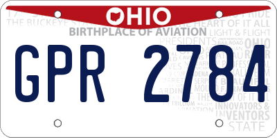 OH license plate GPR2784
