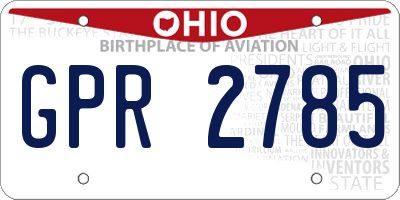 OH license plate GPR2785