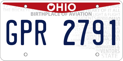 OH license plate GPR2791