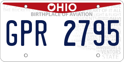 OH license plate GPR2795