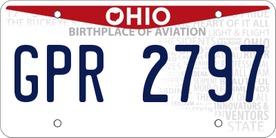 OH license plate GPR2797