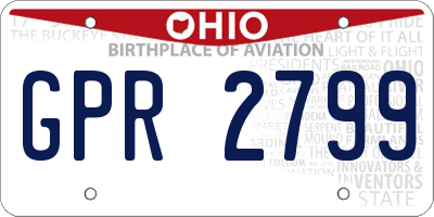 OH license plate GPR2799