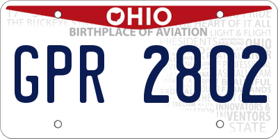 OH license plate GPR2802