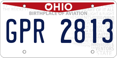 OH license plate GPR2813