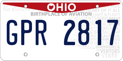 OH license plate GPR2817