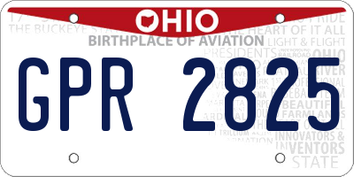 OH license plate GPR2825