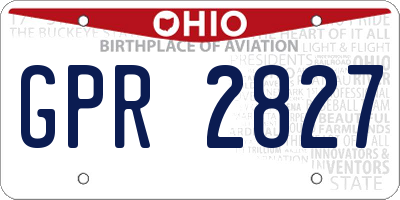 OH license plate GPR2827