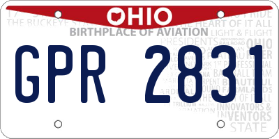 OH license plate GPR2831
