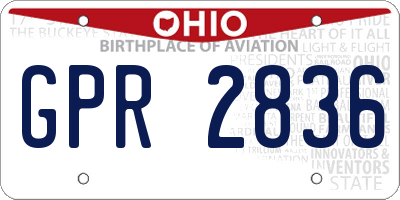 OH license plate GPR2836
