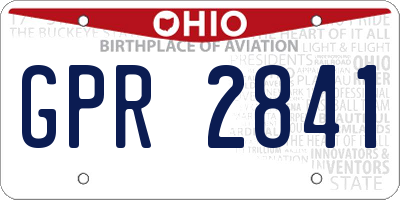 OH license plate GPR2841