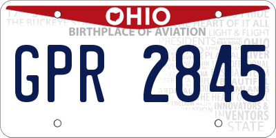 OH license plate GPR2845