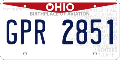 OH license plate GPR2851