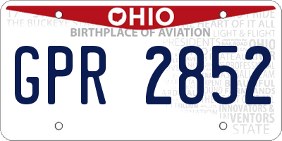 OH license plate GPR2852