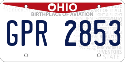 OH license plate GPR2853