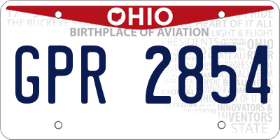OH license plate GPR2854