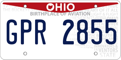 OH license plate GPR2855