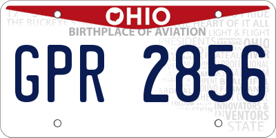 OH license plate GPR2856