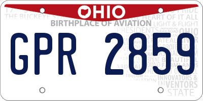 OH license plate GPR2859