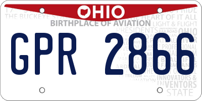 OH license plate GPR2866
