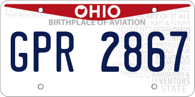 OH license plate GPR2867