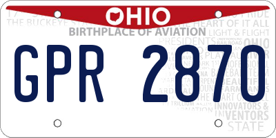 OH license plate GPR2870