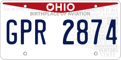OH license plate GPR2874