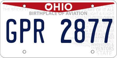 OH license plate GPR2877