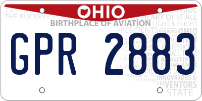 OH license plate GPR2883