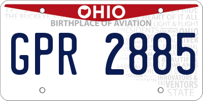 OH license plate GPR2885