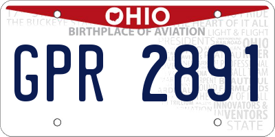 OH license plate GPR2891